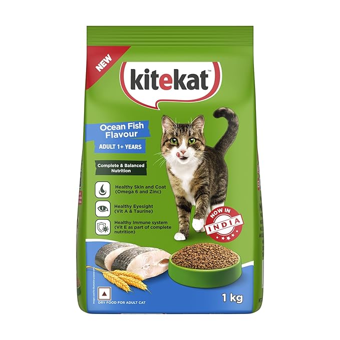 Kitekat Adult (1+ Years) Dry Cat Food, Ocean Fish Flavour, 1kg